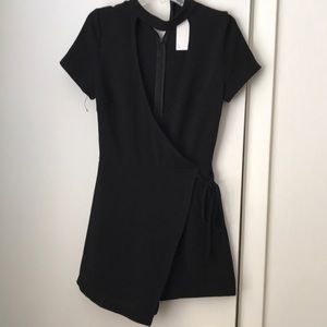 Black v-neck romper
